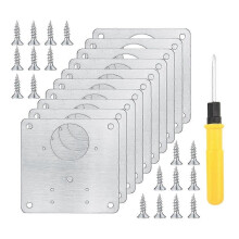 10 Pcs Cabinet Hinge Repair Plates Kits,Stainless Steel Hinge Repair Fixing Bracket Plate Kit compatible Furniture Cabinet Door