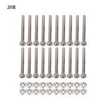 Set di 20 viti a testa cilindrica zigrinata con esagono incassato M2 x 20 mm.