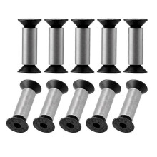 Paquete de 10 tornillos, remaches, pernos y tornillos hexagonales de cabeza plana para mangos de cuchillos,