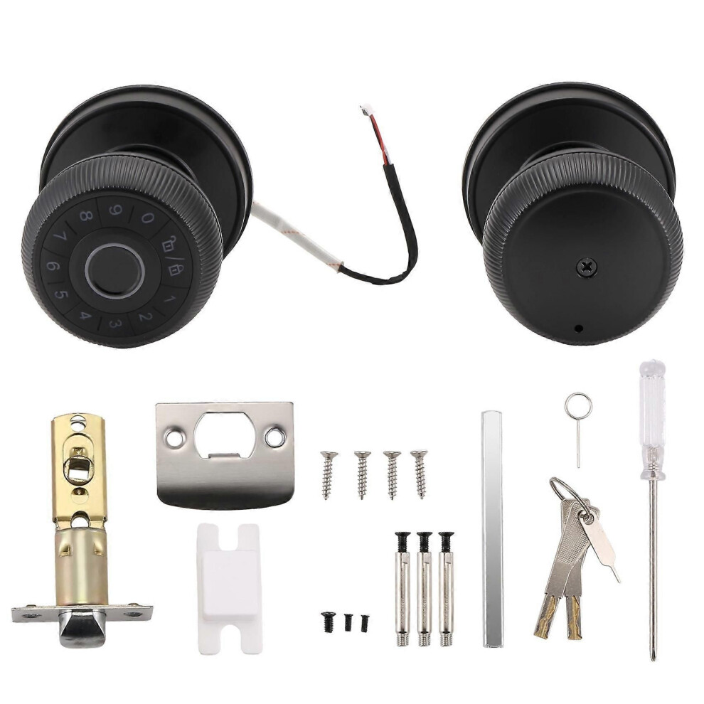 Fingerprint Door Lock-Smart Door Handle, Keyless Door Handle Black 9152359625944