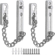 2pcs Heavy Duty Stainless Steel Door Chain Lock, Extra-Thick Security Slide Chain for Front Door, Apartment Home Safety Latch