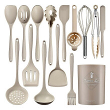 Silicone Cooking Utensils Set 446F Heat Resistant Kitchen Turner Tongs,Spatula,Kitchen Tools Set compatible for Dishwasher Safe