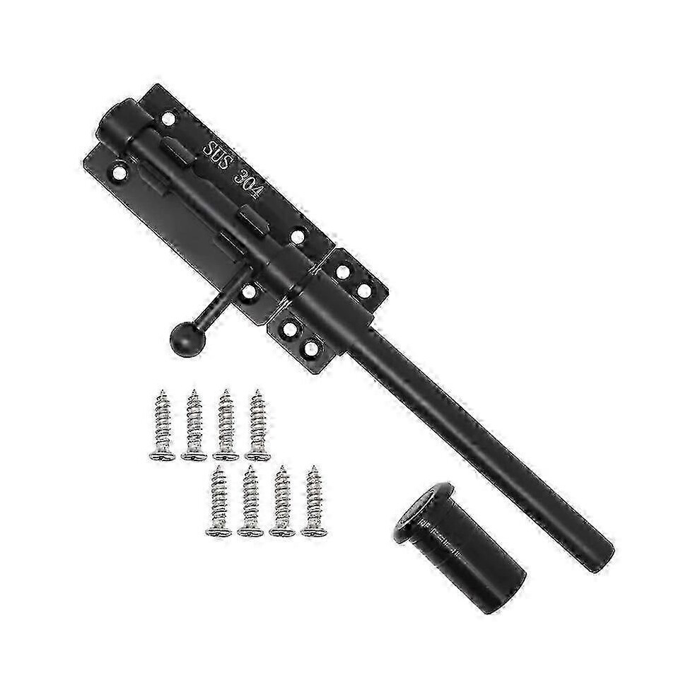 Heavy Duty Slide Bolt Gate Latch With Padlock - Horizontal Floor Bolt Latch Hardware & Lock 9152359627214