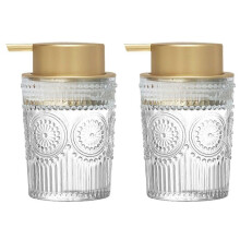 Dispensador de jabón líquido espumoso para manos en botella de vidrio recargable, compatible con dispensadores