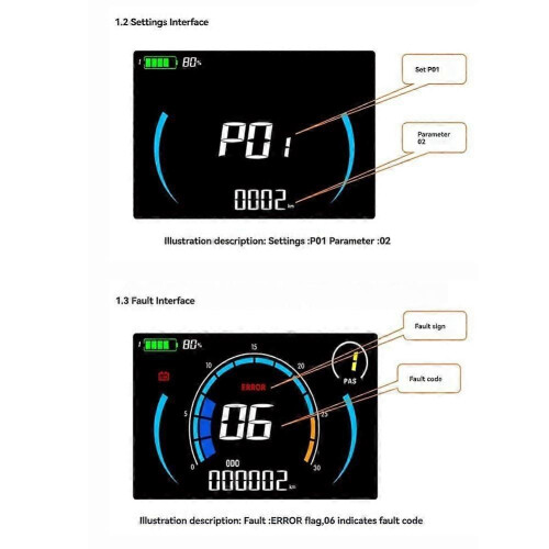 Ηλεκτρικός μετρητής ποδηλάτου M808X με οθόνη LCD, οθόνη ηλεκ 1
