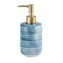 Set dispenser di sapone in ceramica blu - Flacone con pompa a grande capacità per shampoo e lozione