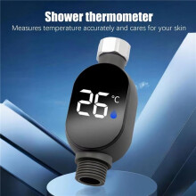 2X Duschtemperaturmesser, LED-Digitalanzeige, Sofort Ablesbares Temperaturmessgerät für die Badewanne, Wasserdichter Badethermostat für Zuhause
