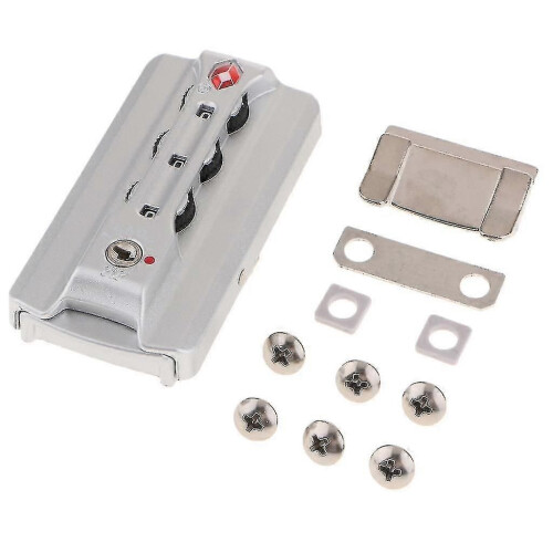 TSA Approved 3 Digit Combination Luggage Lock for Suitcases - Silver Security Padlock
