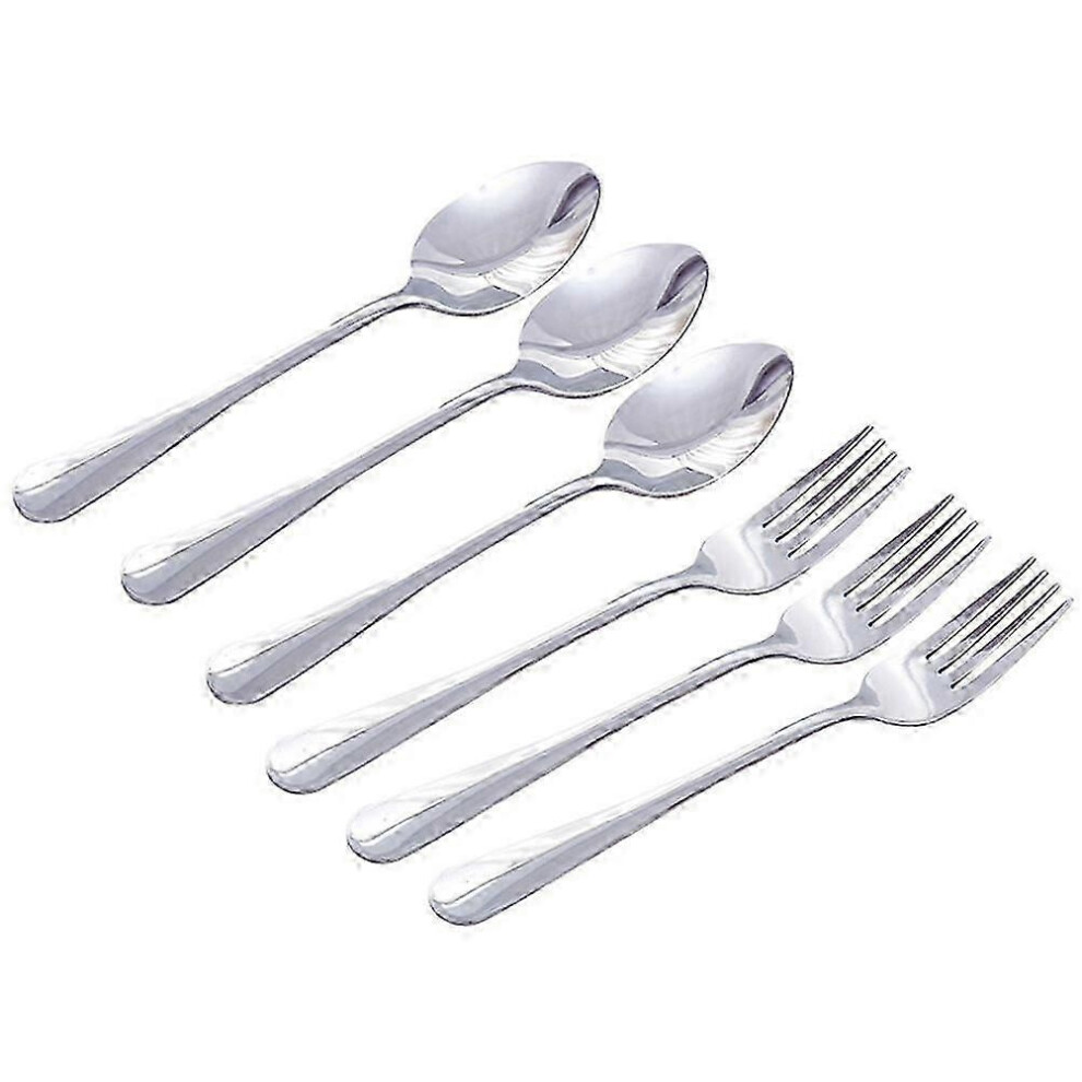 6pcs Kids Stainless Steel Fork and Spoon Set, Toddler Silverware Utensils