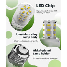D34L Kühlschranklampe 5304511738 LED-Lampen (3,5 W, 85–265 V, E27, weißes Licht), 2 Stück