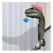 Funny Dinosaur Shower Curtain Bathroom Curtain with Hook Dinosaur