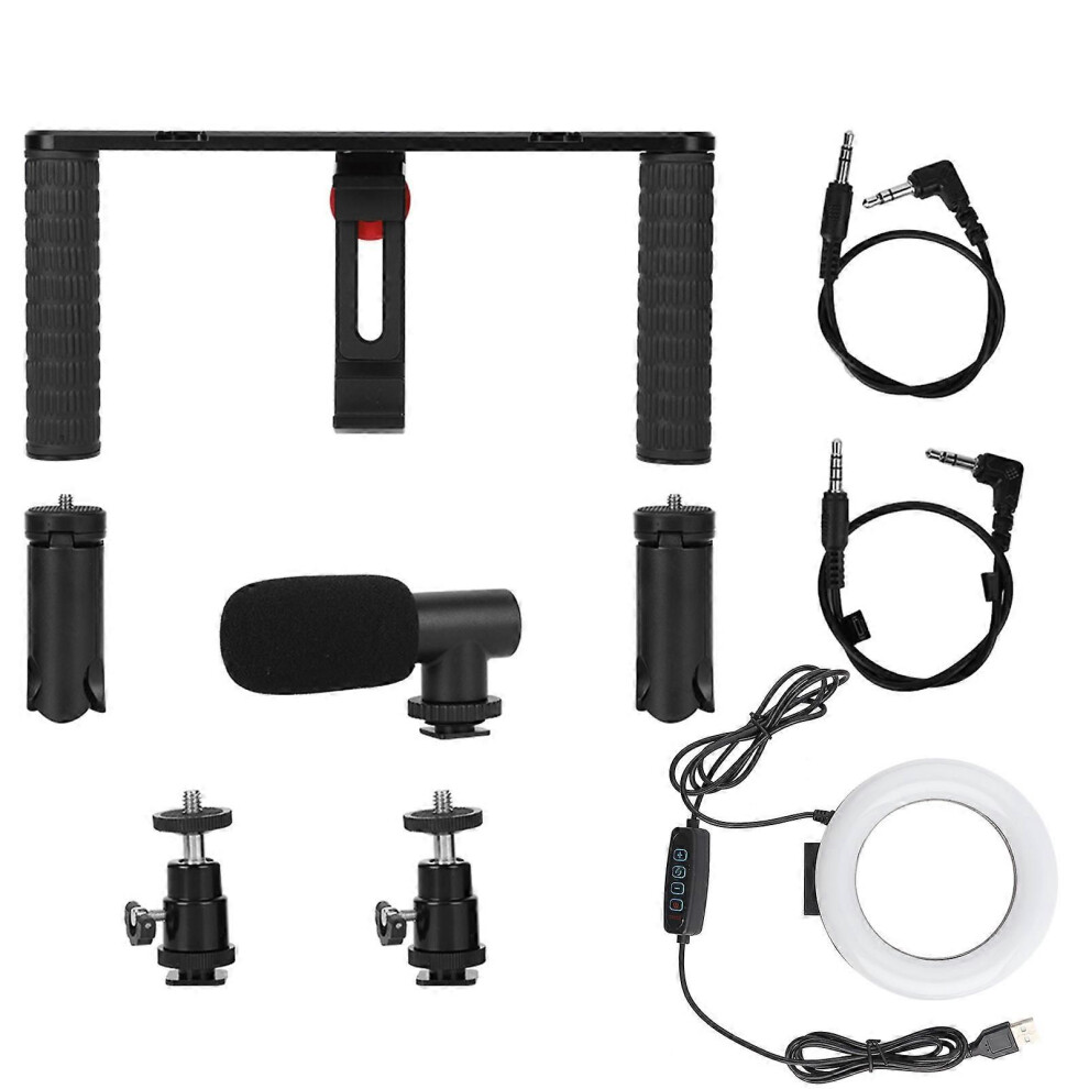 Puluz Rabbit Cage Tripod Metal Mount With Ring Mic For Mobile Phone Live Streaming Light 9409192833921