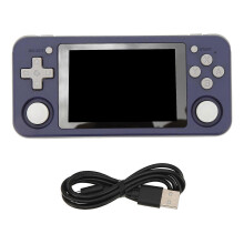Console portatile RG351P con vari giochi, alta risoluzione, stile retrò, 64 GB, colore viola.