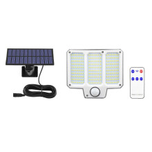 LED 300LM Motion Sensor Light 5.51 Inch Detachable Solar Panel Lamp Remote Control Wall Mount Light for Courtyard Garage