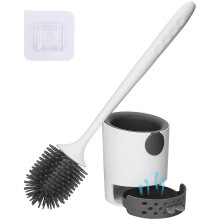 Toilet Brush with Holder, Silicone Toilet Bowl Cleaning Brush and Holder Set