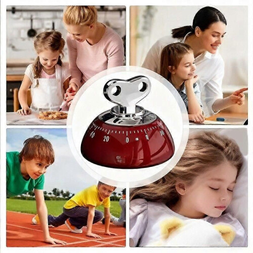 Magnetic Mechanical Kitchen Timer - Countdown Timer with Tabletop & Refrigerator Attachment 2
