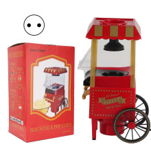 Macchina per popcorn automatica rosso retrò, compatibile con uso domestico, feste di compleanno, spina