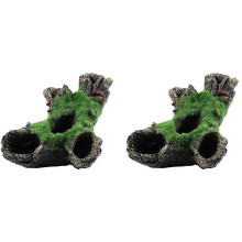 2X Fish Tank Decoration Accessories Moss Tree House Cave for Little Fish Aquarium Decorations