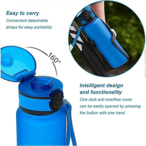 Blue Replacement Lid with Silicone Straw, Leak-Proof 1-Click Closure for 1000ml Bottles 1