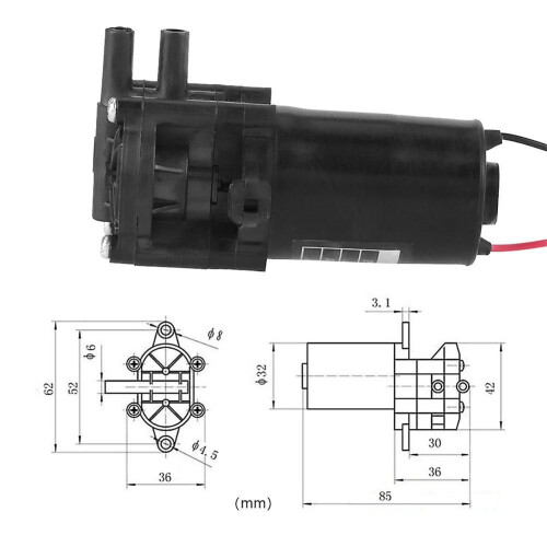 ZC-A210 12V Μίνι Πλαστική Υψηλής Απόδοσης Αυτοαναρρόφηση Αντλία Νερού DC με Γρανάζια 2