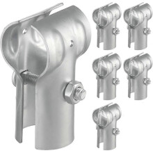 6 Pcs End Rail Clamps 1-3/8Inch Pipe Chain Link Fence Galvanized Steel T Clamps, Chain Link Fence Parts