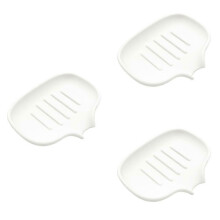 Jabonera autodrenante, de drenaje rápido, de silicona para baño, compatible con cocina, color blanco.