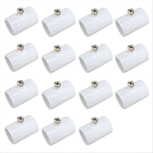 15Pcs 1/2Inch PVC Nozzle Connector with Brass Misting Nozzle