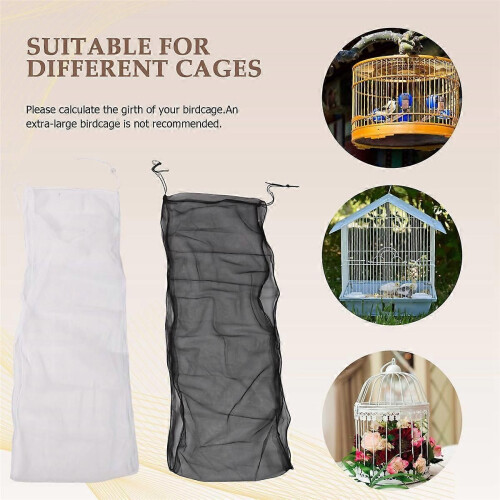3Pcs Large Adjustable Bird Cage Cover Universal Birdcage Mesh Cover 2