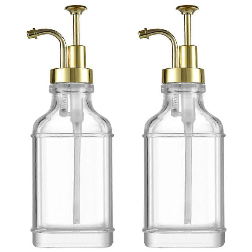 Διαφανής γυάλινη συσκευή υγρού 500ml, δοχείο σιροπιού καφέ