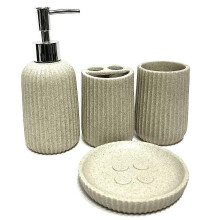 Resin Sandstone Bathroom Set (4 Pieces), Simple Bathroom Set, Toilet Handwashing Item, Toothbrush Holder