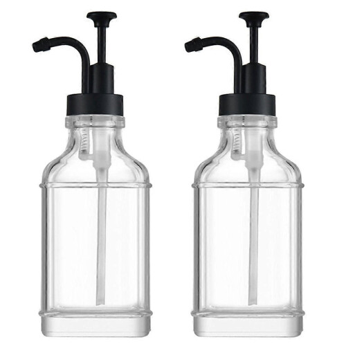 Διαφανής γυάλινη συσκευή υγρού 500ml, δοχείο σιροπιού καφέ