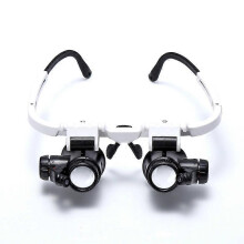 8x 15x 23x Double Eye Loupe Head Wearing Repair Jeweler Watch Clock Magnifier Illuminated Magnifying