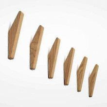 6-Piece Vintage Wooden Hooks Set - 5kg Load Capacity, Wall Hooks for Bathrobes, Hats, Coats, Keys - Multipurpose Hooks (Set of 6)
