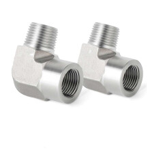 2PCS Stainless Steel 90 Degree Barstock Street Elbow, 1/4 Inch NPT Male Pipe to 1/4 Inch NPT Female