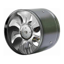 Stainless Steel Axial Duct Fan 100mm, Galvanized Steel Housing for Air Extraction, Black