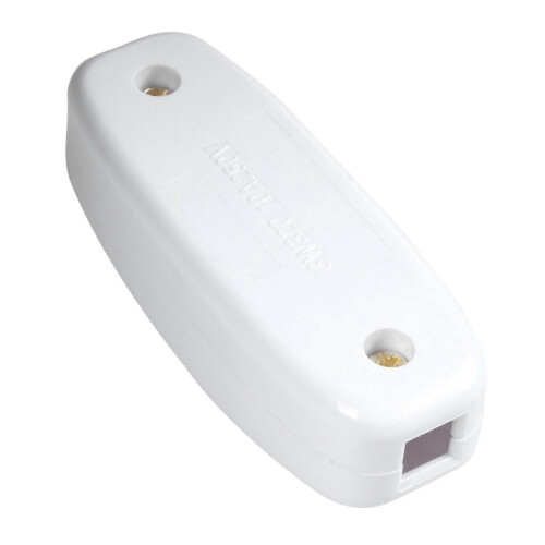 Compact White Plastic In-line Cord Light Lamp Switch 1