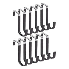 12pcs over the Door Hooks, Door Hangers Hooks Rustproof Organizer Hook with Soft Rubber Padding