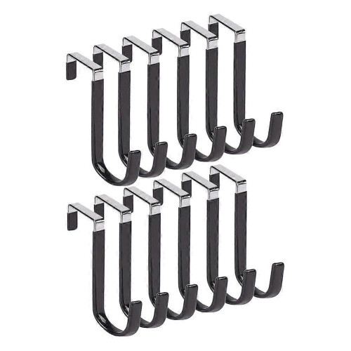 12pcs over the Door Hooks, Door Hangers Hooks Rustproof Organizer Hook with Soft Rubber Padding