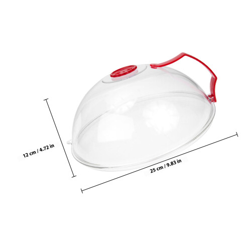 Couvercle Micro-Ondes Clair Anti-Éclaboussure Rouge Cuisine 1