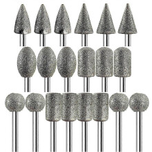 Diamantschleifaufsätze, kompatibel mit Dremel-Werkzeugzubehör, 20 Stück, 1/8-Zoll-Schaft, Körnung 120,