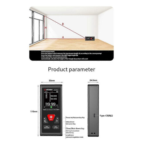 SNDWAY SWDR60 Bothway Laser Αποστασιόμετρο Επαναφορτιζόμενο Ψηφιακό Απ 2