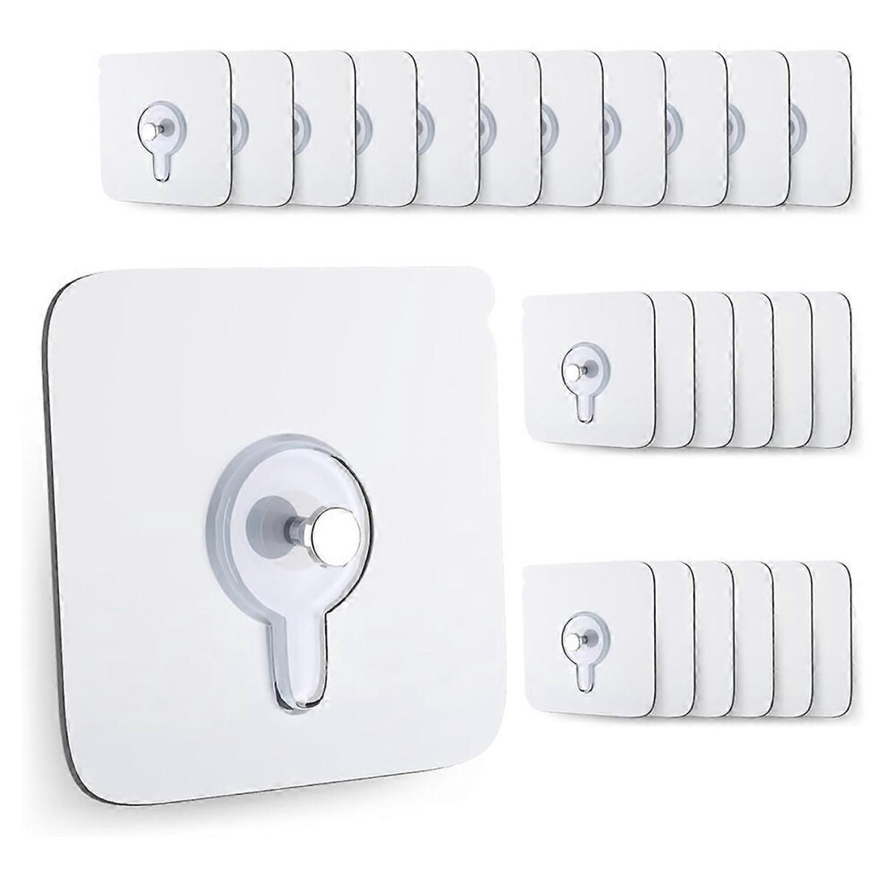 24 Pack-Adhesive Hooks, Waterproof Removable,Hooks For Walls No Damage,No Drill Picture Hangers 9409192792259