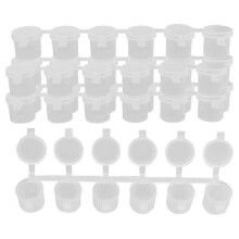 5 Strips 30 Pots Empty Paint Strips Paint Cup Pots, 10Ml/ 0.35Oz Mini Paint Pot Strips Clear Plastic