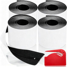 4 Pack Dust Protector Zipper,with Plastic Sheeting Cutter, Double Sided Self-Adhesive Dust Proof Door for Indoor Outdoor