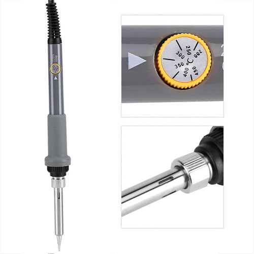 60W Electric Soldering Iron Adjustable Temperature with 5 Soldering Tips 2