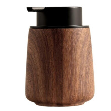 Botella de jabón líquido para manos con acabado de madera, dispensador de champú tipo espuma, botella