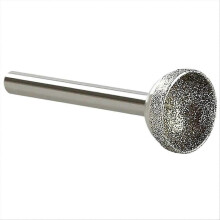 1 Stück diamantbesetzter Schleifstift, 10–25 mm, kugelförmiger, konkaver Kopf, zum Schleifen von Jade,