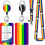 Retractable Rainbow Lanyard with ID Badge Holder for Work and Events 1