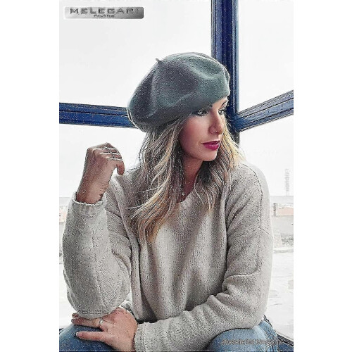 Γυναικείο μάλλινο καπέλο μπερέ Basque | Margie Style | Μαύρο 2