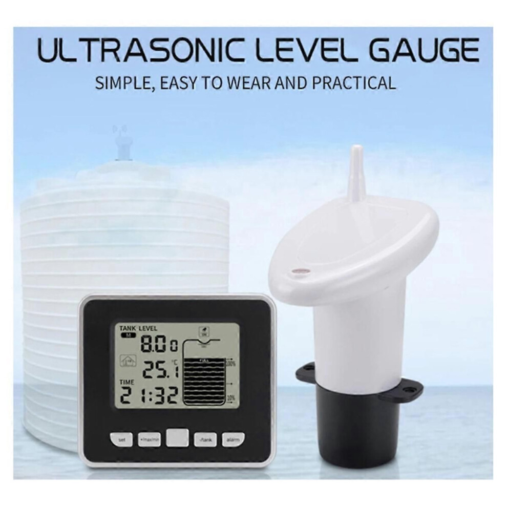 Ultrasonic Wireless Water Tank Liquid Level Meter with Temperature ...